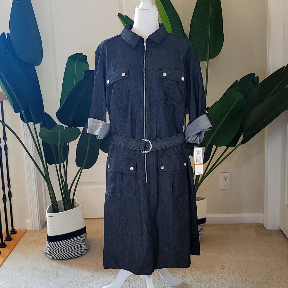 Sharagano - Dark Denim Dress - Size 24w